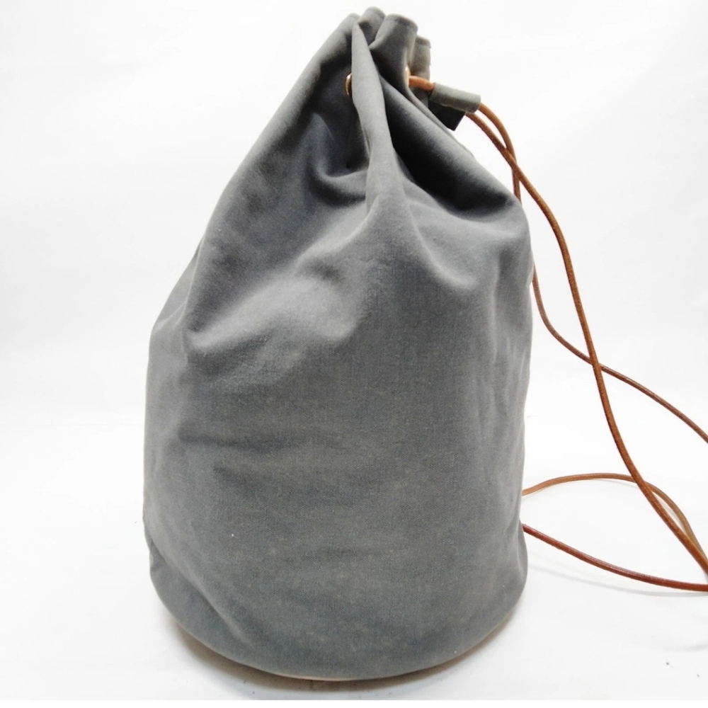Authentic Hermes Shoulder Bag  Gray Canvas